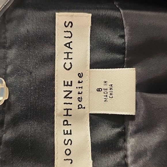 Josephine Chaus Petite Black Silk Suit Blazer/Skirt Set - Picture 4 of 9